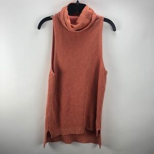 FREE PEOPLE SALMON COWL NECK SLEEVELESS KNIT TOP